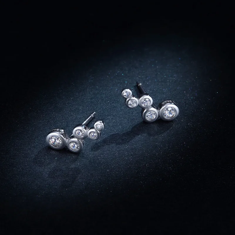 (image for) Pandora Style Silver Stud Earrings, Shiny Elegance - BSE235 - View 8