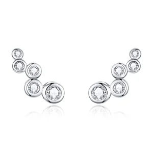 (image for) Pandora Style Silver Stud Earrings, Shiny Elegance - BSE235