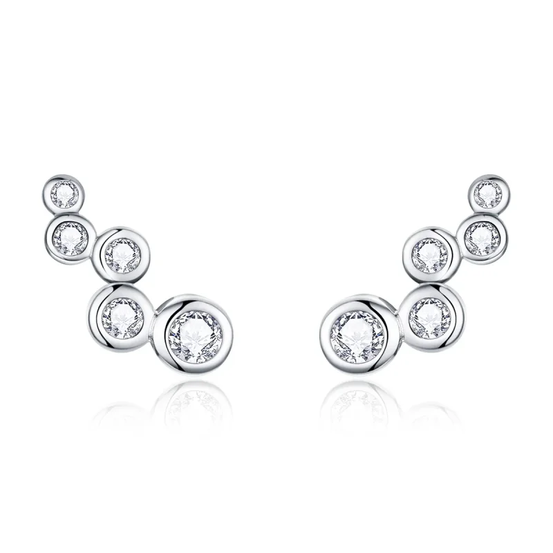 (image for) Pandora Style Silver Stud Earrings, Shiny Elegance - BSE235 - Product Image