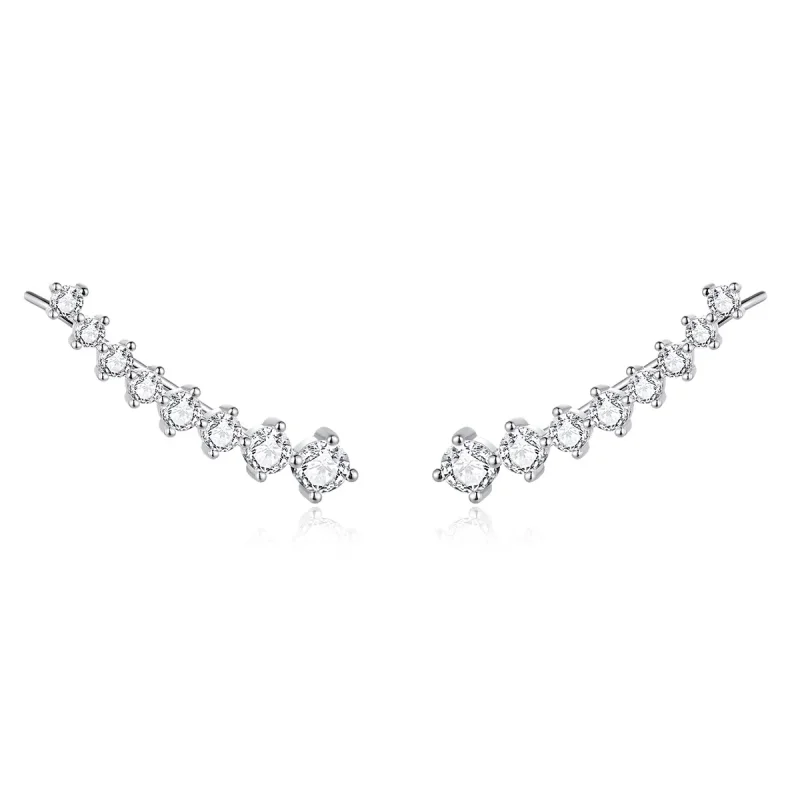 (image for) Pandora Style Silver Stud Earrings, Shiny Light - SCE920 - Product Image