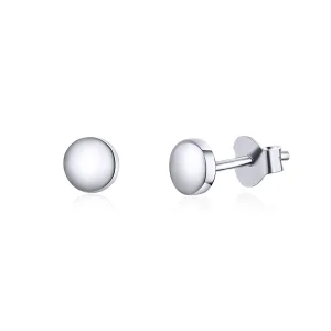 (image for) Pandora Style Silver Stud Earrings, Simple Bean - SCE705-A
