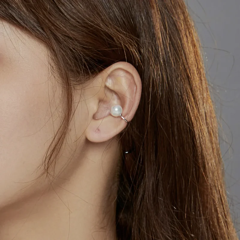(image for) Pandora Style Silver Stud Earrings, Simple Shell - BSE438 - View 7