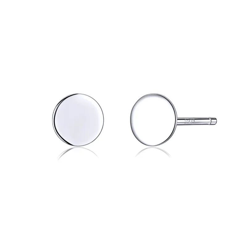 (image for) Pandora Style Silver Stud Earrings, Small Round Piece - SCE693 - Product Image