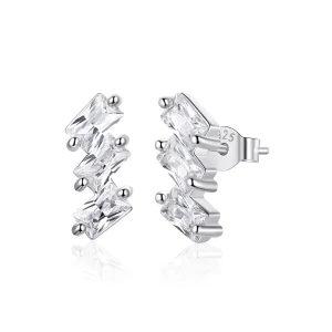 (image for) Pandora Style Silver Stud Earrings, Solid - SCE1051-A