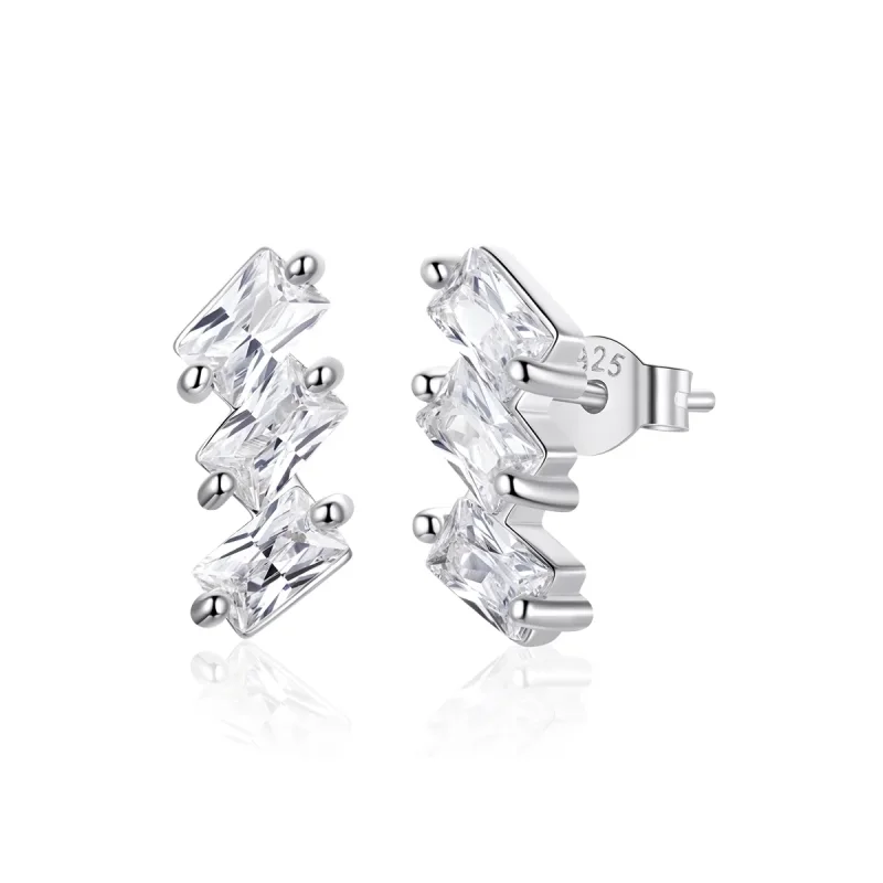 (image for) Pandora Style Silver Stud Earrings, Solid - SCE1051-A - Product Image
