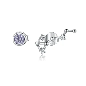 (image for) Pandora Style Silver Stud Earrings, Starry Sky - SCE912-8