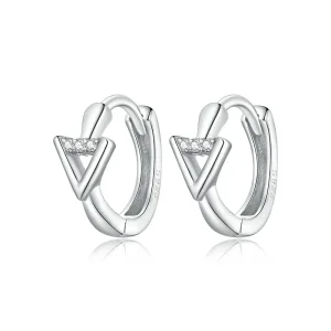 (image for) Pandora Style Silver Stud Earrings, Triangle - SCE1039