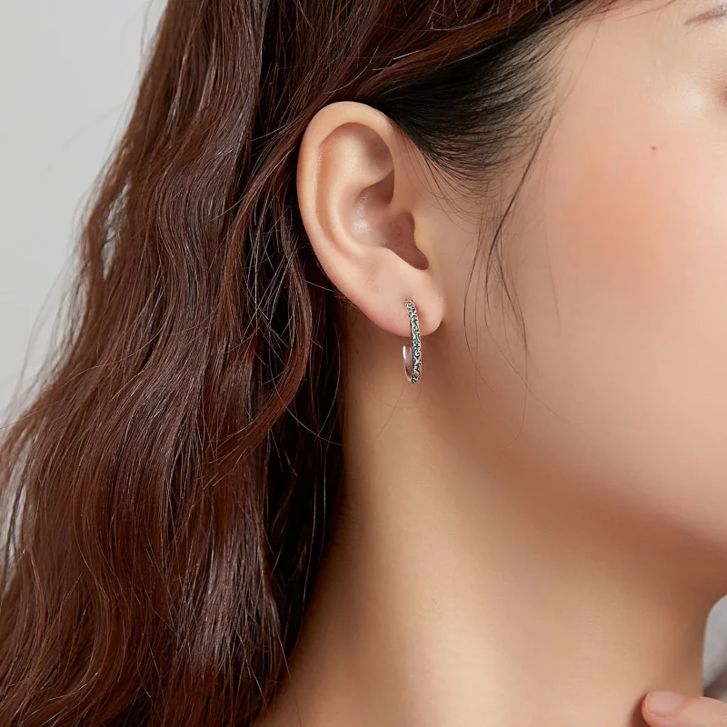 (image for) Pandora Style Silver Stud Earrings, Vintage Wreaths - SCE1129 - View 7