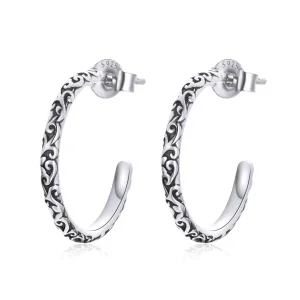 (image for) Pandora Style Silver Stud Earrings, Vintage Wreaths - SCE1129