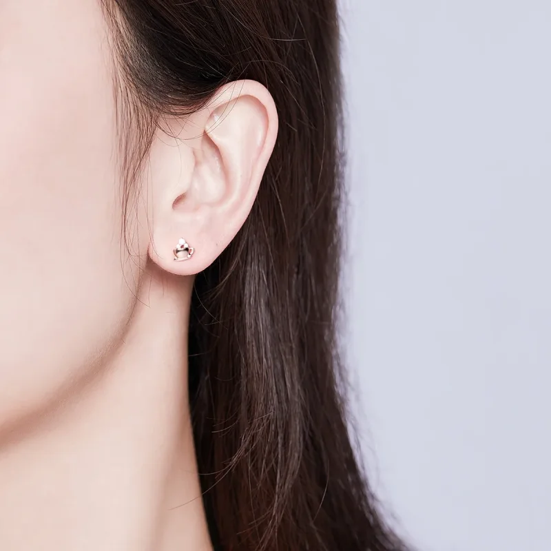 (image for) Rose Gold Afternoon Coffee Stud Earrings - PANDORA Style - SCE592 - View 5