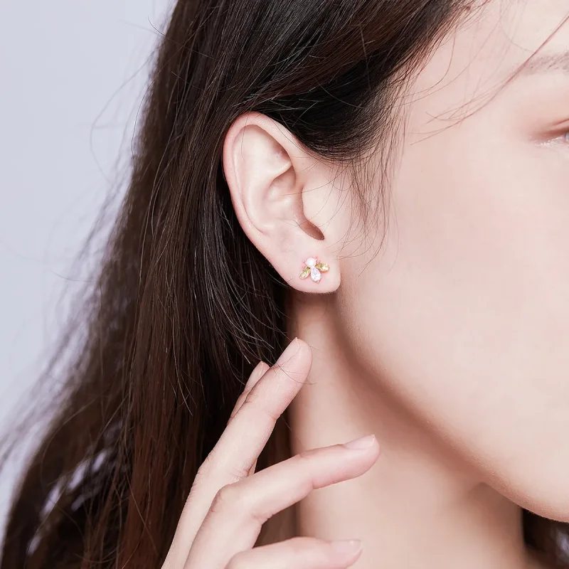 (image for) Rose Gold Bee Stud Earrings - PANDORA Style - SCE643 - View 5