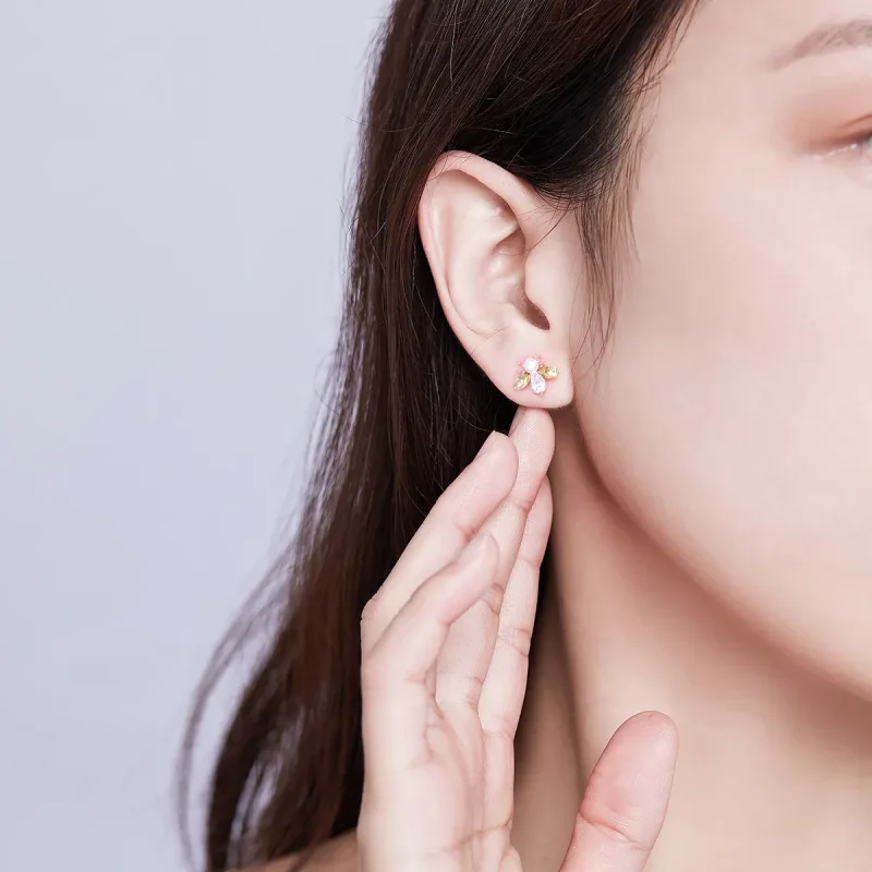 (image for) Rose Gold Bee Stud Earrings - PANDORA Style - SCE643 - View 7