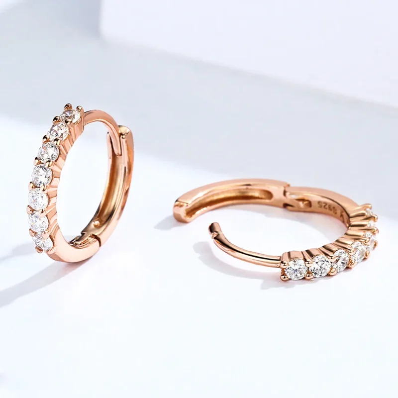 (image for) Rose Gold Declaration of Grace Hoop Earrings - PANDORA Style - SCE351-C - View 3
