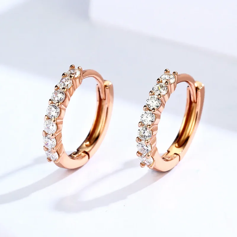 (image for) Rose Gold Declaration of Grace Hoop Earrings - PANDORA Style - SCE351-C - View 4