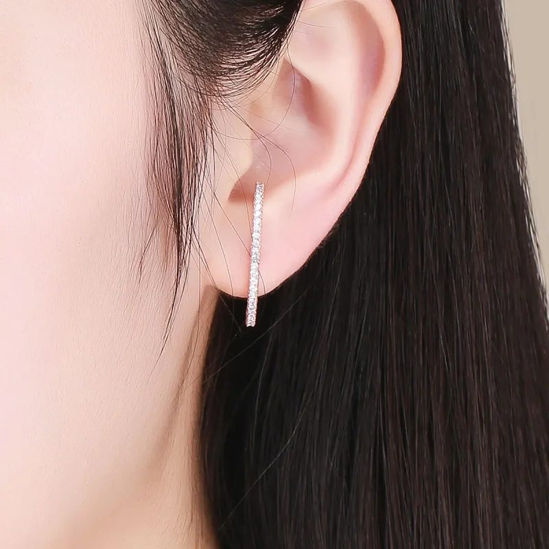(image for) Rose Gold Elegant Radians Hoop Earrings - PANDORA Style - SCE548 - View 6