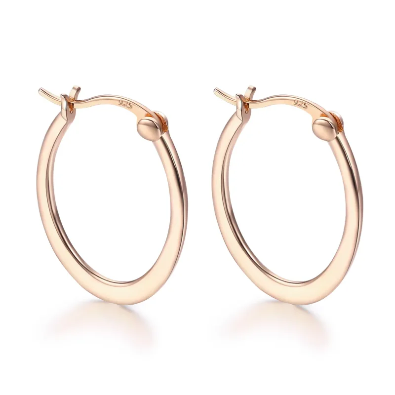 (image for) Rose Gold Hoop Earrings - PANDORA Style - SCE478 - Product Image