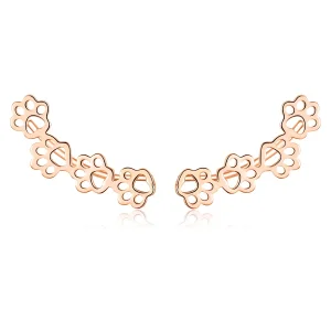 (image for) Rose Gold Paw Trail Stud Earrings - PANDORA Style - SCE430-C