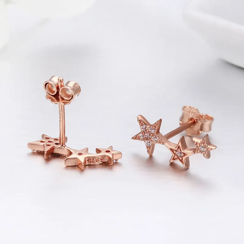 (image for) Rose Gold Secrets of Stars Stud Earrings - PANDORA Style - SCE291 - View 5