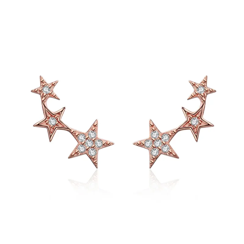(image for) Rose Gold Secrets of Stars Stud Earrings - PANDORA Style - SCE291 - Product Image