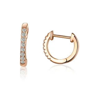 (image for) Rose Gold Small Circle Hoop Earrings - PANDORA Style - SCE498-C