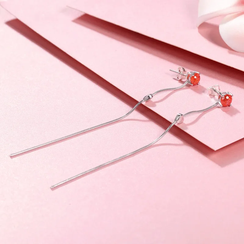 (image for) Silver Affectionate Hanging Earrings - PANDORA Style - SCE252 - View 4