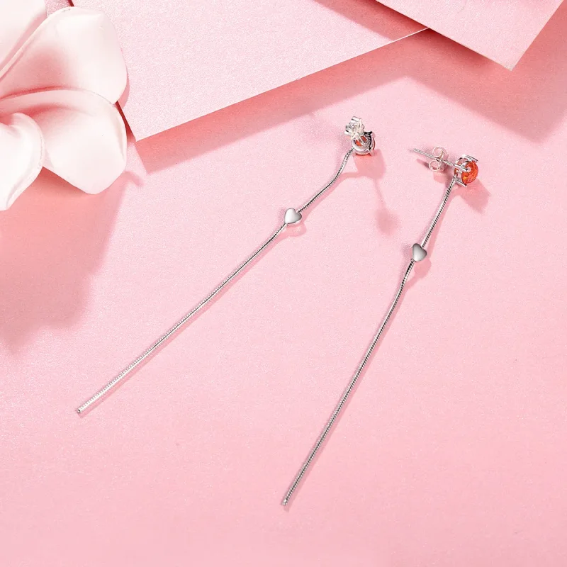 (image for) Silver Affectionate Hanging Earrings - PANDORA Style - SCE252 - View 5