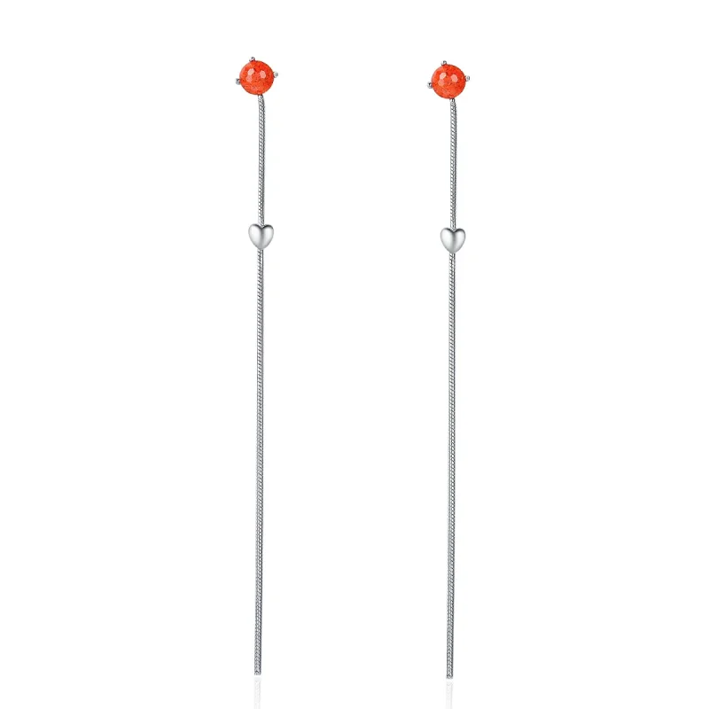 (image for) Silver Affectionate Hanging Earrings - PANDORA Style - SCE252 - Product Image