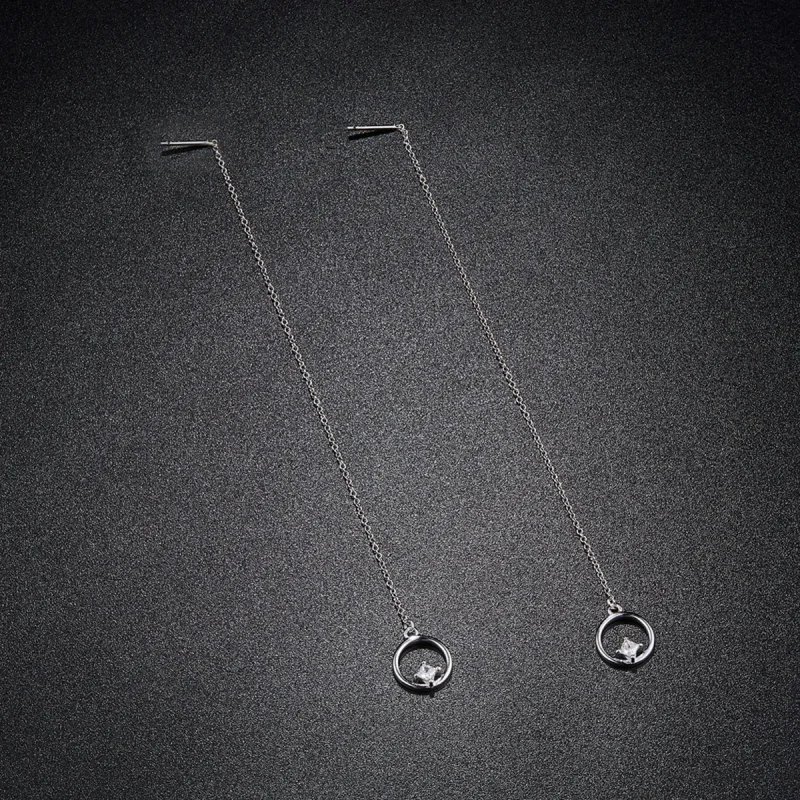 (image for) Silver Always Affectionate Hanging Earrings - PANDORA Style - SCE080 - View 3