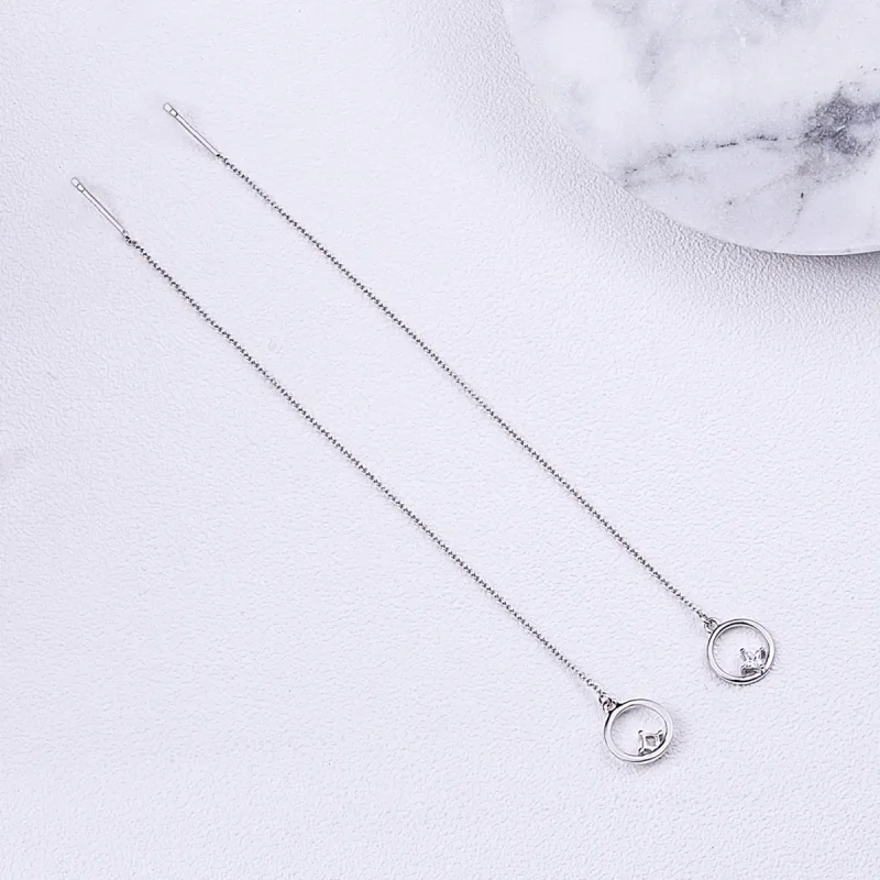 (image for) Silver Always Affectionate Hanging Earrings - PANDORA Style - SCE080 - View 4