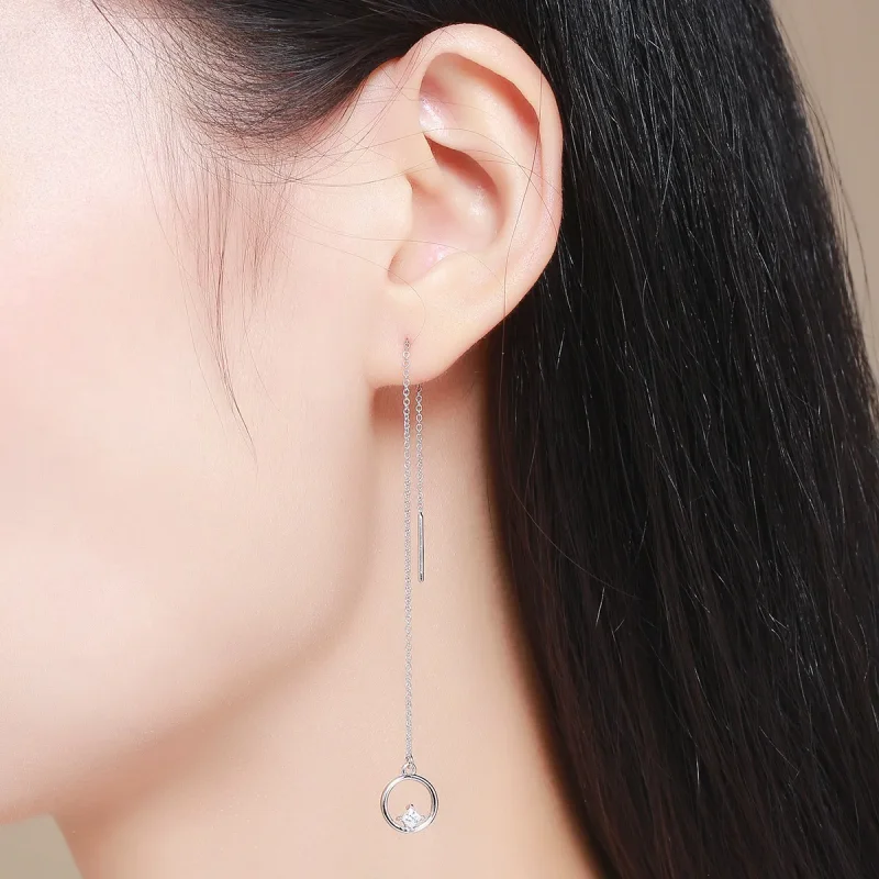 (image for) Silver Always Affectionate Hanging Earrings - PANDORA Style - SCE080 - View 6