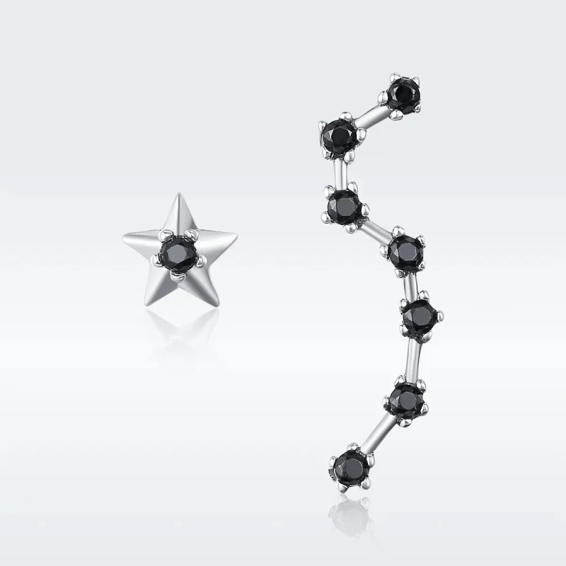 (image for) Silver Big Dipper Stud Earrings - PANDORA Style - SCE166 - View 2