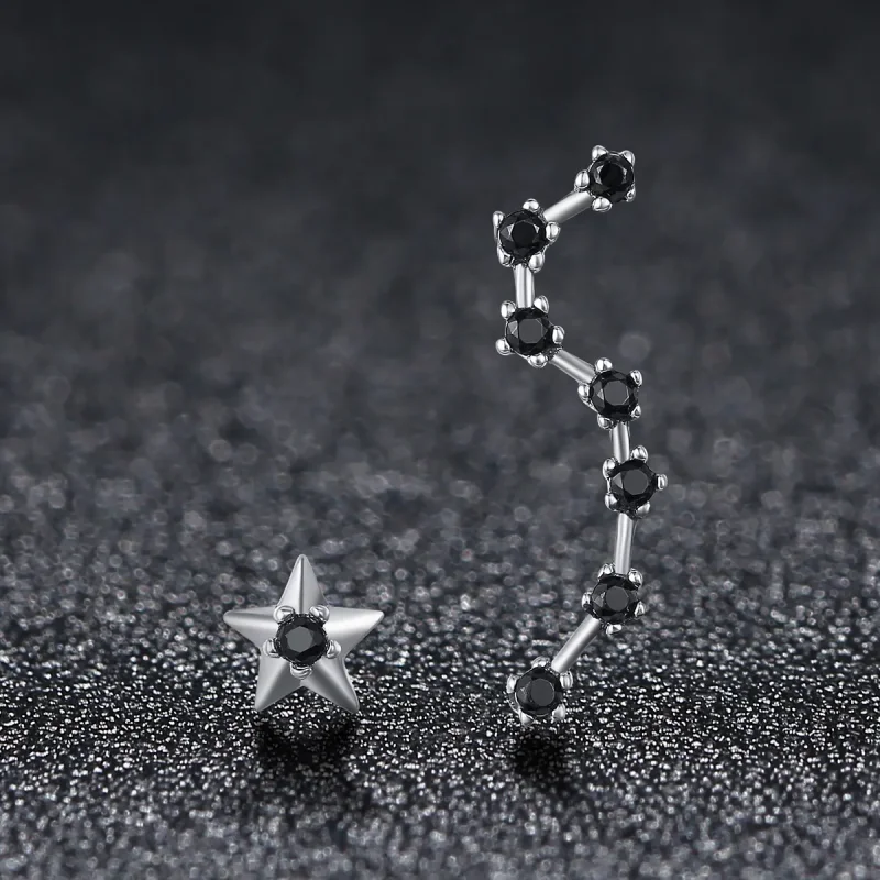 (image for) Silver Big Dipper Stud Earrings - PANDORA Style - SCE166 - View 3