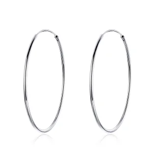 (image for) Silver Big Ear Ring Hoop Earrings - PANDORA Style - SCE598