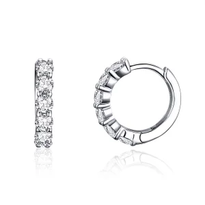 (image for) Silver Bright Time Hoop Earrings - PANDORA Style - SCE524