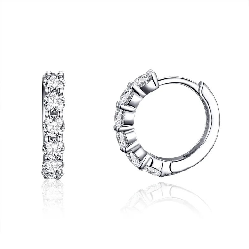 (image for) Silver Bright Time Hoop Earrings - PANDORA Style - SCE524 - Product Image