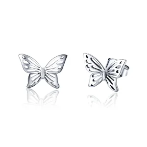 (image for) Silver Butterfly Dream Stud Earrings - PANDORA Style - SCE452