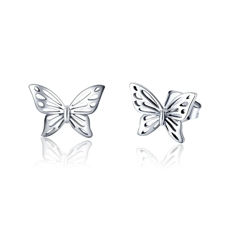 (image for) Silver Butterfly Dream Stud Earrings - PANDORA Style - SCE452 - Product Image