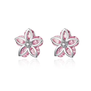 (image for) Silver Cherry Blossoms Stud Earrings - PANDORA Style - SCE644