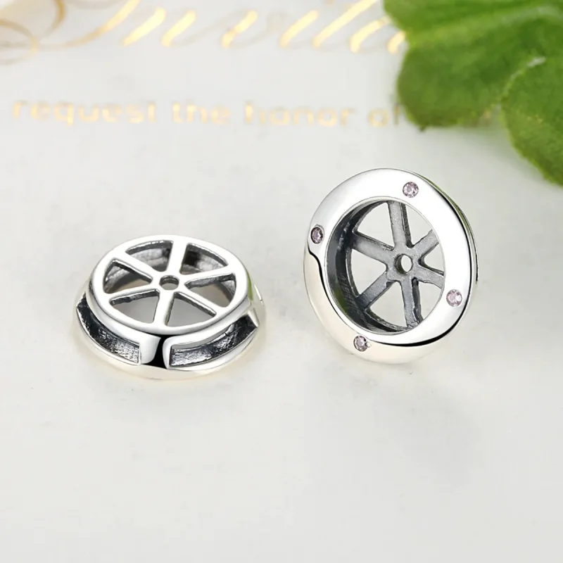 (image for) Silver Classic Shiny Stud Earrings - PANDORA Style - SCE032-1W - View 3