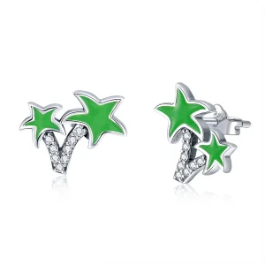 (image for) Silver Coconut Palm Stud Earrings - PANDORA Style - SCE428