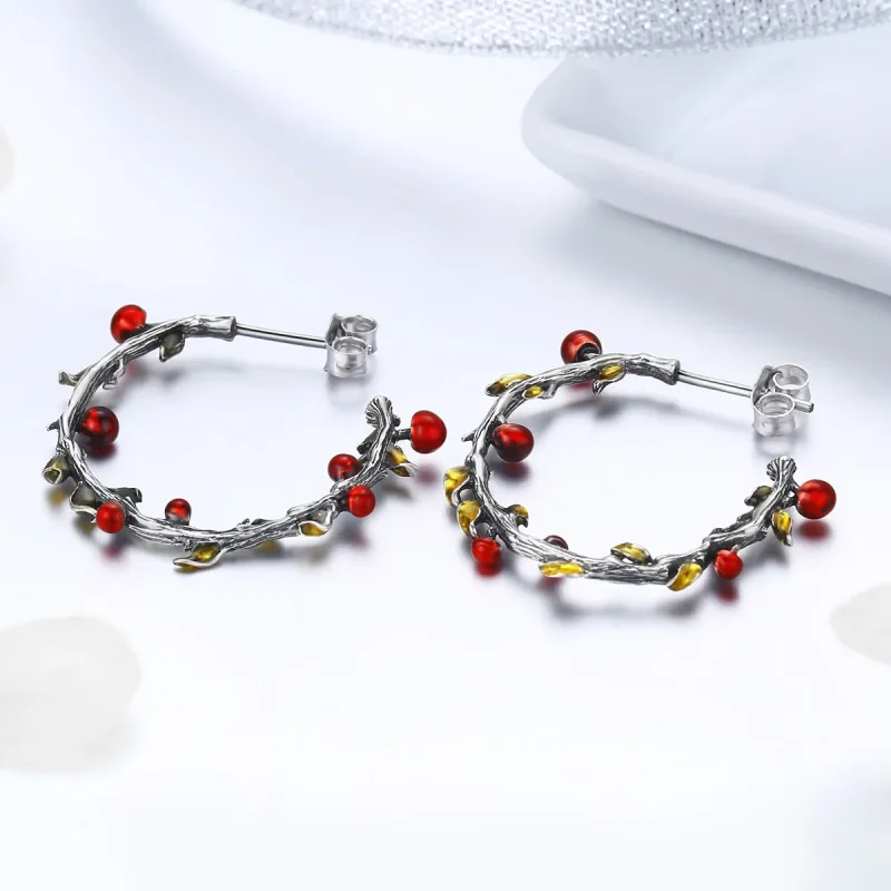 (image for) Silver Color of Autumn Hoop Earrings - PANDORA Style - SCE443 - View 4