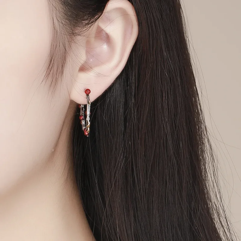 (image for) Silver Color of Autumn Hoop Earrings - PANDORA Style - SCE443 - View 5