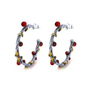 (image for) Silver Color of Autumn Hoop Earrings - PANDORA Style - SCE443