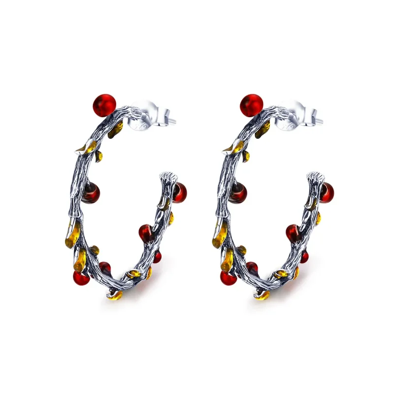 (image for) Silver Color of Autumn Hoop Earrings - PANDORA Style - SCE443 - Product Image