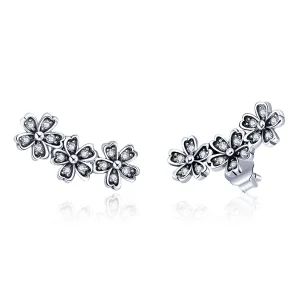 (image for) Silver Contracted Daisy Stud Earrings - PANDORA Style - SCE419