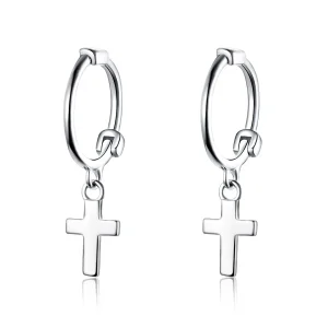 (image for) Silver Cross Hanging Earrings - PANDORA Style - SCE547