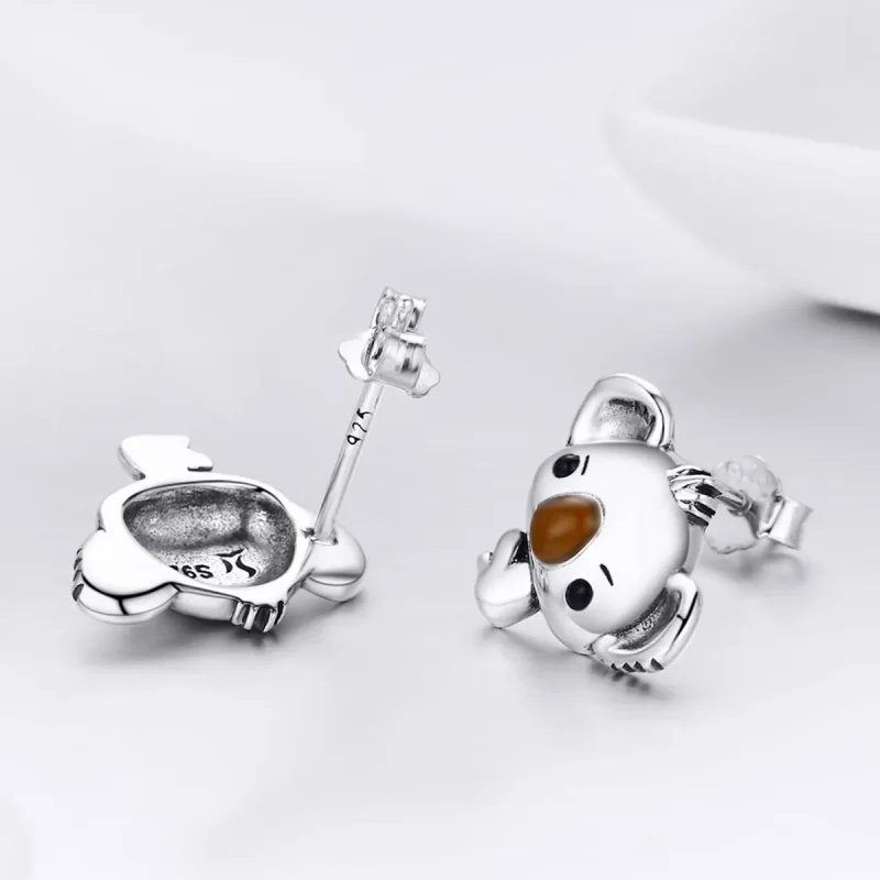 (image for) Silver Cute Koala Stud Earrings - PANDORA Style - SCE381 - View 5
