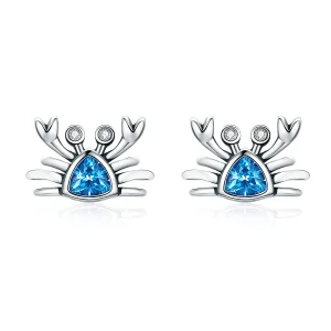 (image for) Silver Cute Little Crab Stud Earrings - PANDORA Style - SCE413