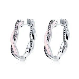 (image for) Silver Cute Rabbit Hoop Earrings - PANDORA Style - SCE297