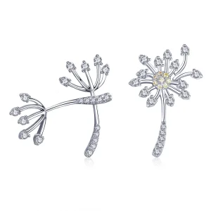 (image for) Silver Dandelion Love Stud Earrings - PANDORA Style - SCE506